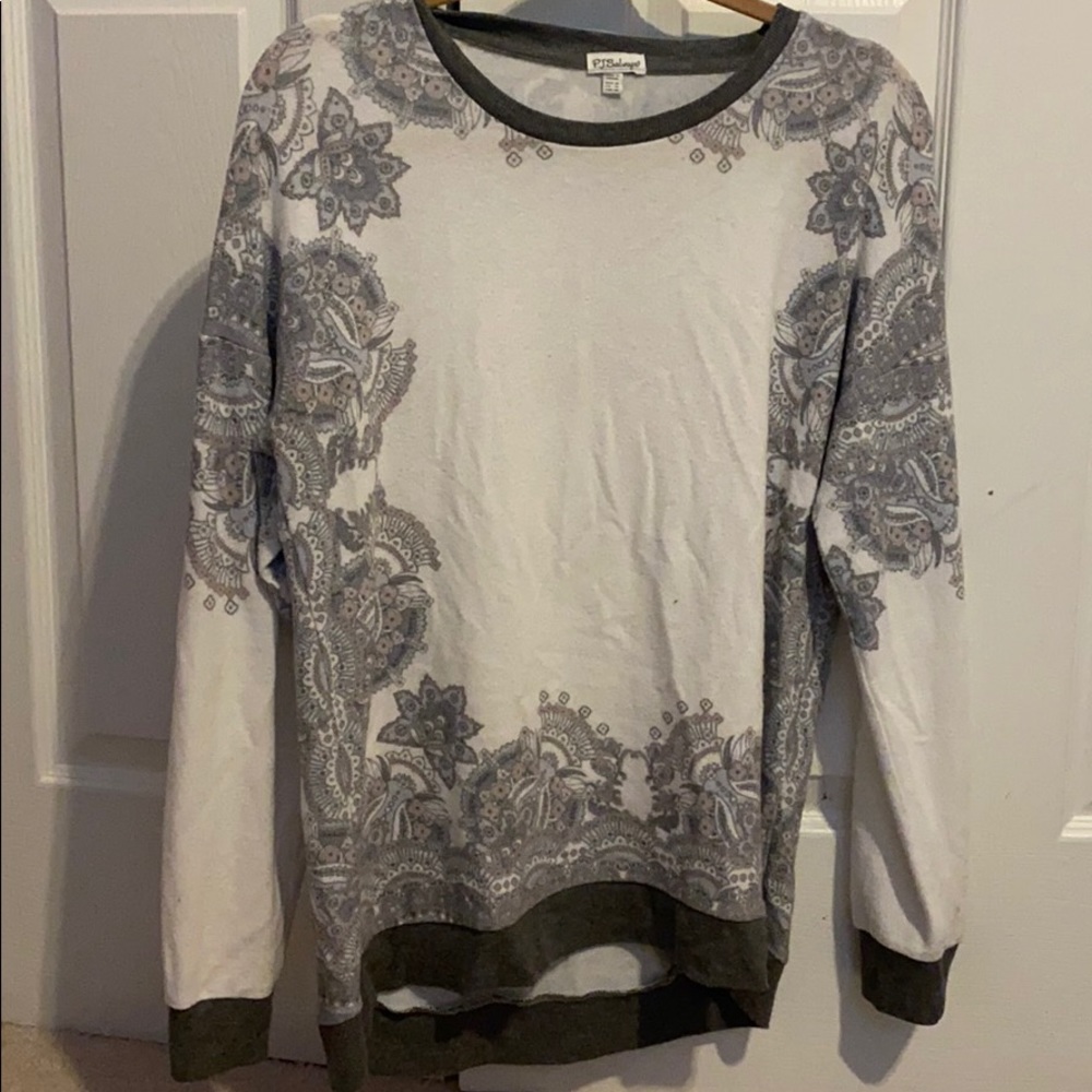 PJ salvage sweater with paisley design